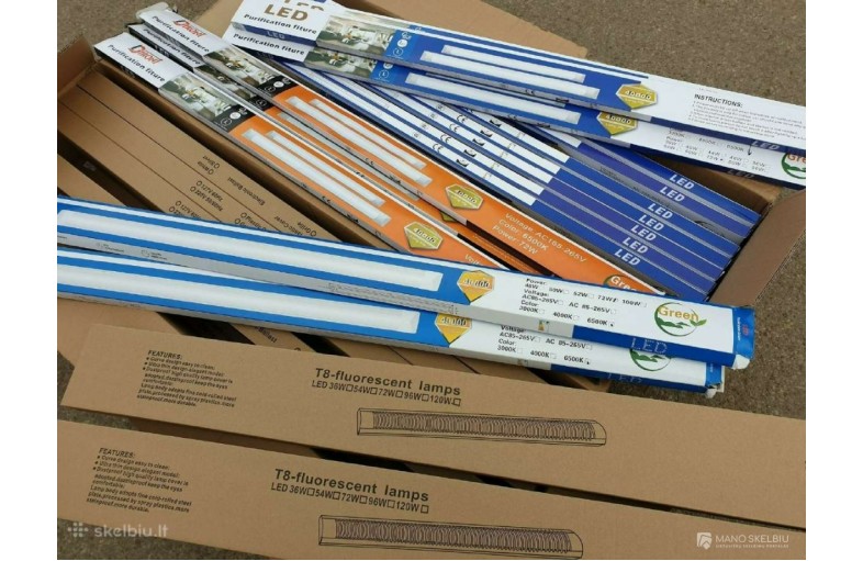 220v Led šviestuvai 1,20m 40-120w 4500-6500k