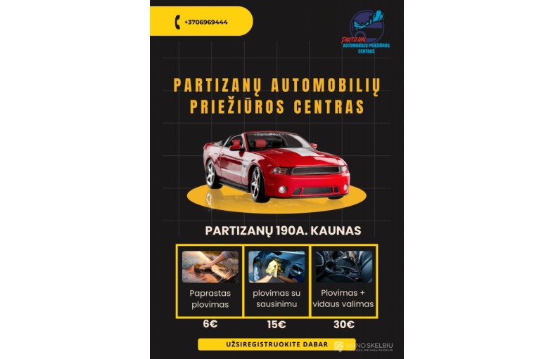 Automobilių ir jų dalių plovimas