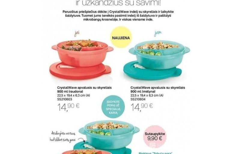Crystalwave tupperware pietų dėžutės