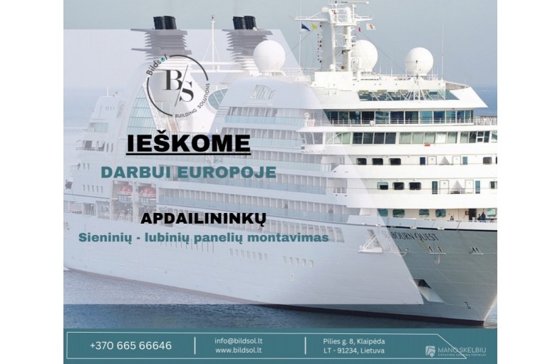 Ieškome apdailininkų darbui Europoje.