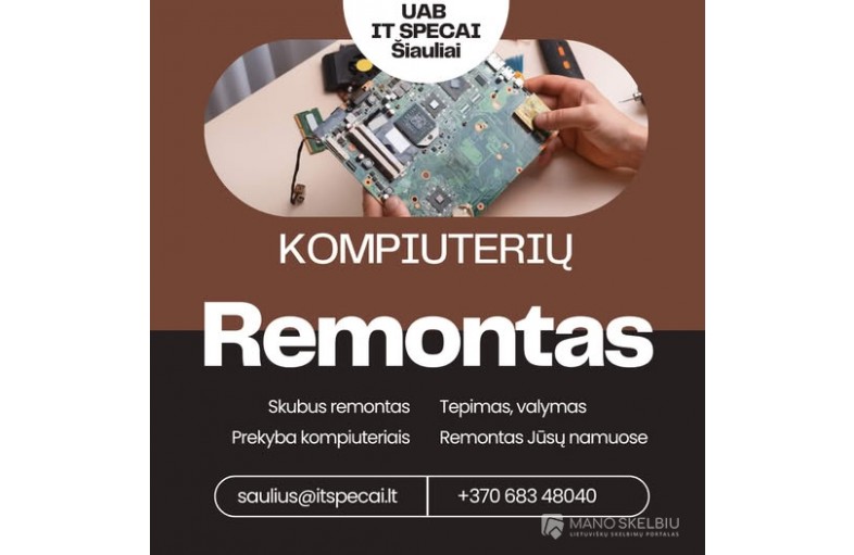 Kompiuterių remontas Šiauliuose
