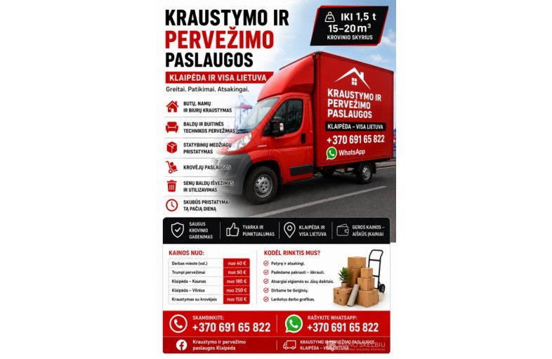 Kroviniu pervezimas kraustymas