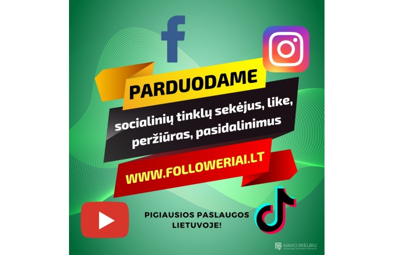 Parduodame facebook, instagram, tiktok, youtu