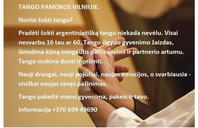 Privačios ir grupinės tango pamokos