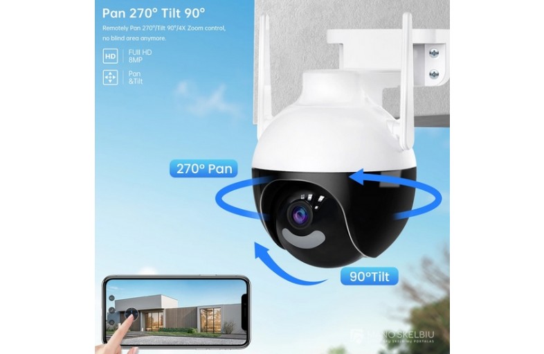 WIFI 4 MP laukine vaizdo stebejimo kamera