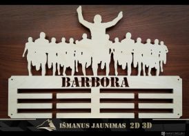 Bėgimo medalių kabykla su vardu