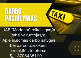Ieškomas/a taxi vairuotojas/a