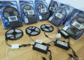 Led juosta 5m atspari drėgmei Rgb su valdymo 