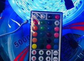 Led juosta 5m atspari drėgmei Rgb su valdymo 