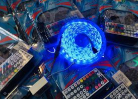 Led juosta 5m atspari drėgmei Rgb su valdymo 