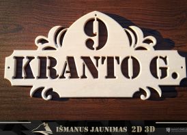 Namų adreso lentelė 50x25cm