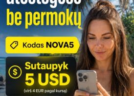 NOVA5 - Saily eSIM nuolaidos kodas -4,25 EUR