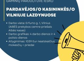 Pardavėja(as), Vilniuje Lazdynuose