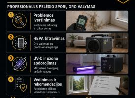 Pelėsio sporų šalinimas ore | HEPA + UV + Ozonas