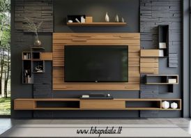 TV sienų apdaila dekoratyviniu akmeniu