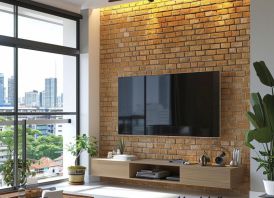 TV sienų apdaila dekoratyviniu akmeniu