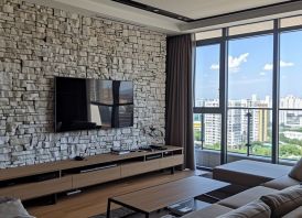 TV sienų apdaila dekoratyviniu akmeniu