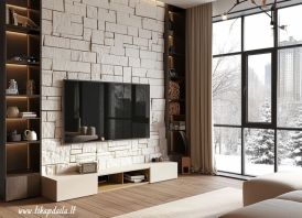 TV Sienelių apdaila  dekoratyviniu akmeniu