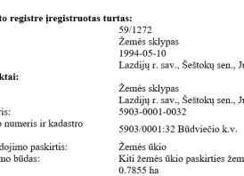Žemės ūkio sklypas Lazdijų r. sav.
